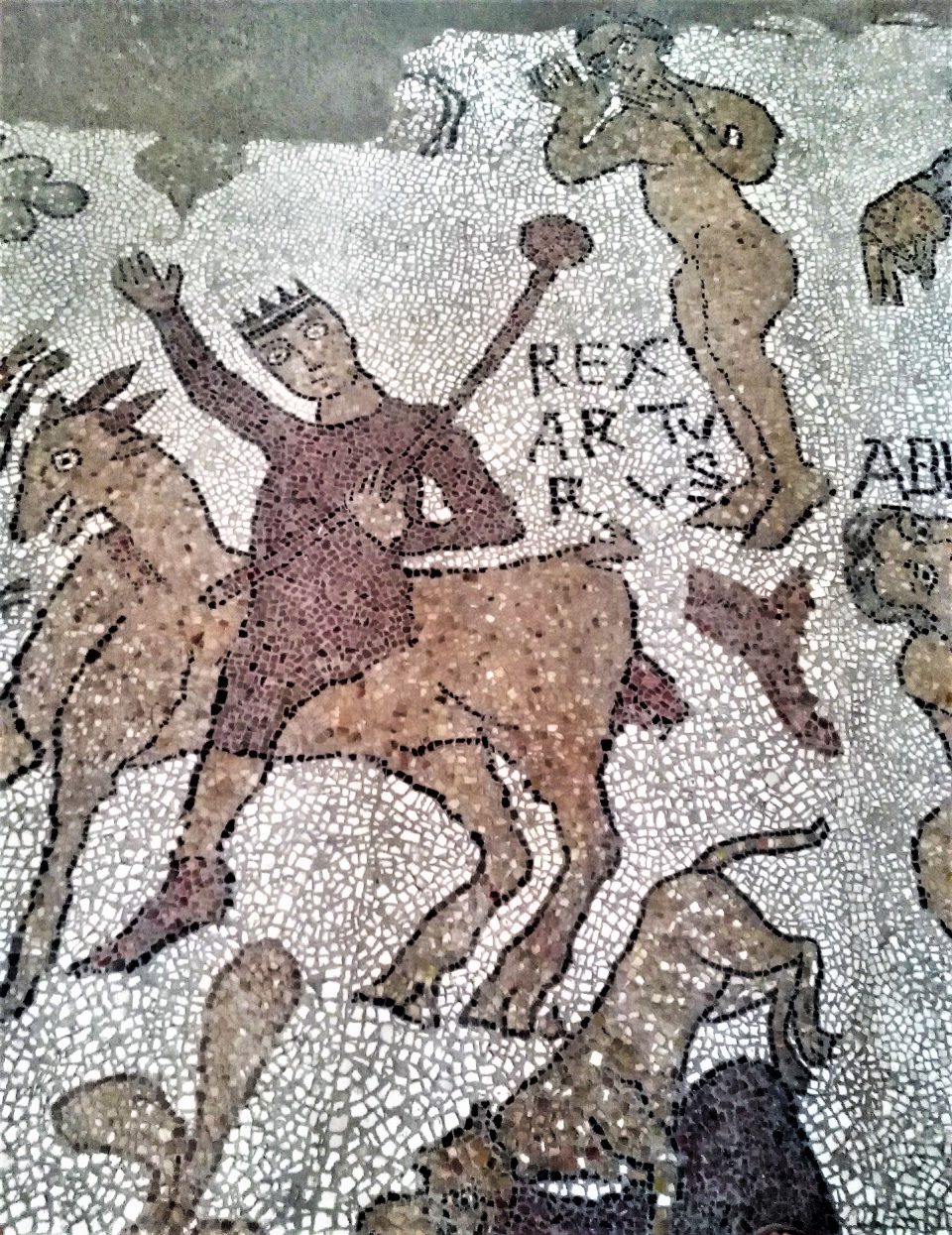 Particolare mosaico con Re Artù.