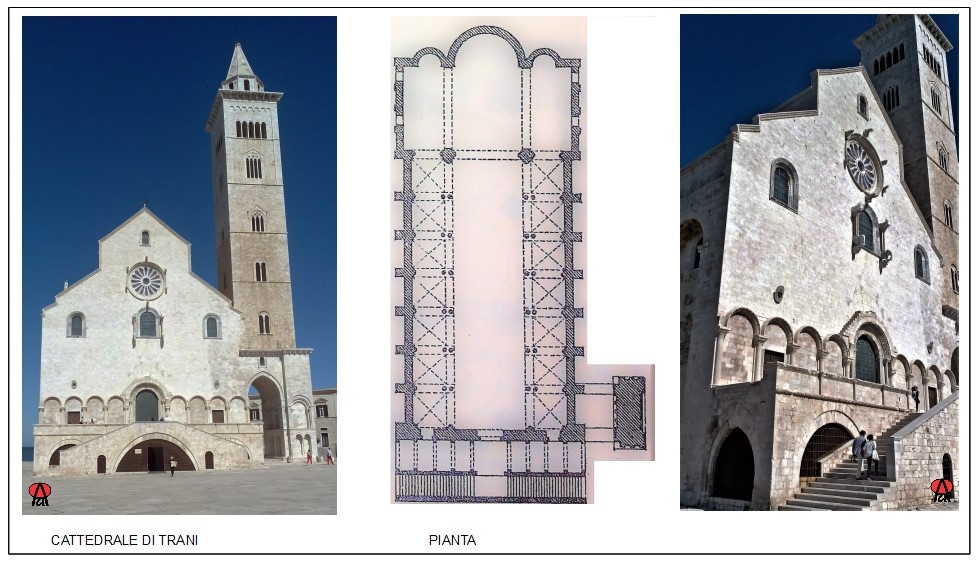 Cattedrale di Trani: pianta e fotografie della facciata.