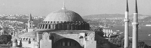 Particolare fotografia coronamento della basilica di Santa Sofia a Costantinopoli